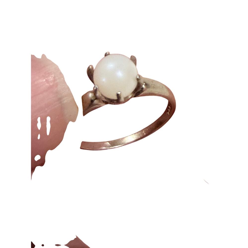 Vintage 925 Sterling Silver White Moonstone Cabochon Solitaire Ring